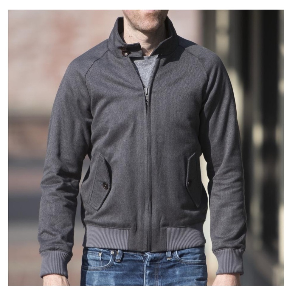 Gustin Charcoal Twill Harrington Jacket